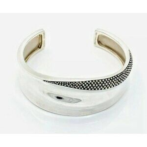 MICHAEL DAWKINS .925 STERLING SILVER 52.48 MODERNIST ASYMMETRIC CUFF BRACELET EU
